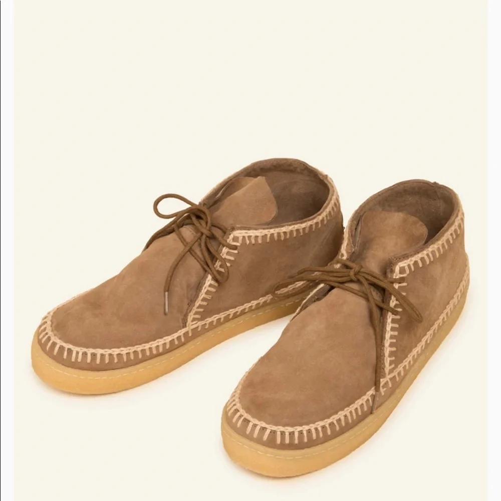 New Laidback London Shenje Crochet Lace Up Chukka Boots Camel Size 6, 7, 9